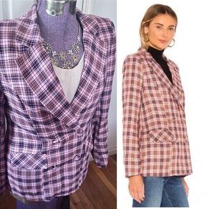 Majorelle Revolve Rhea Blazer in Pink Plaid S